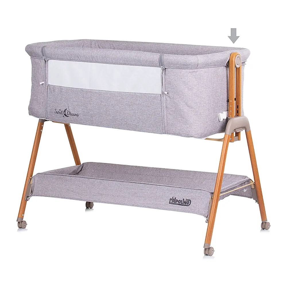 Patut Co-Sleeper Chipolino Sweet Dreams grey wood 6 luni [4]