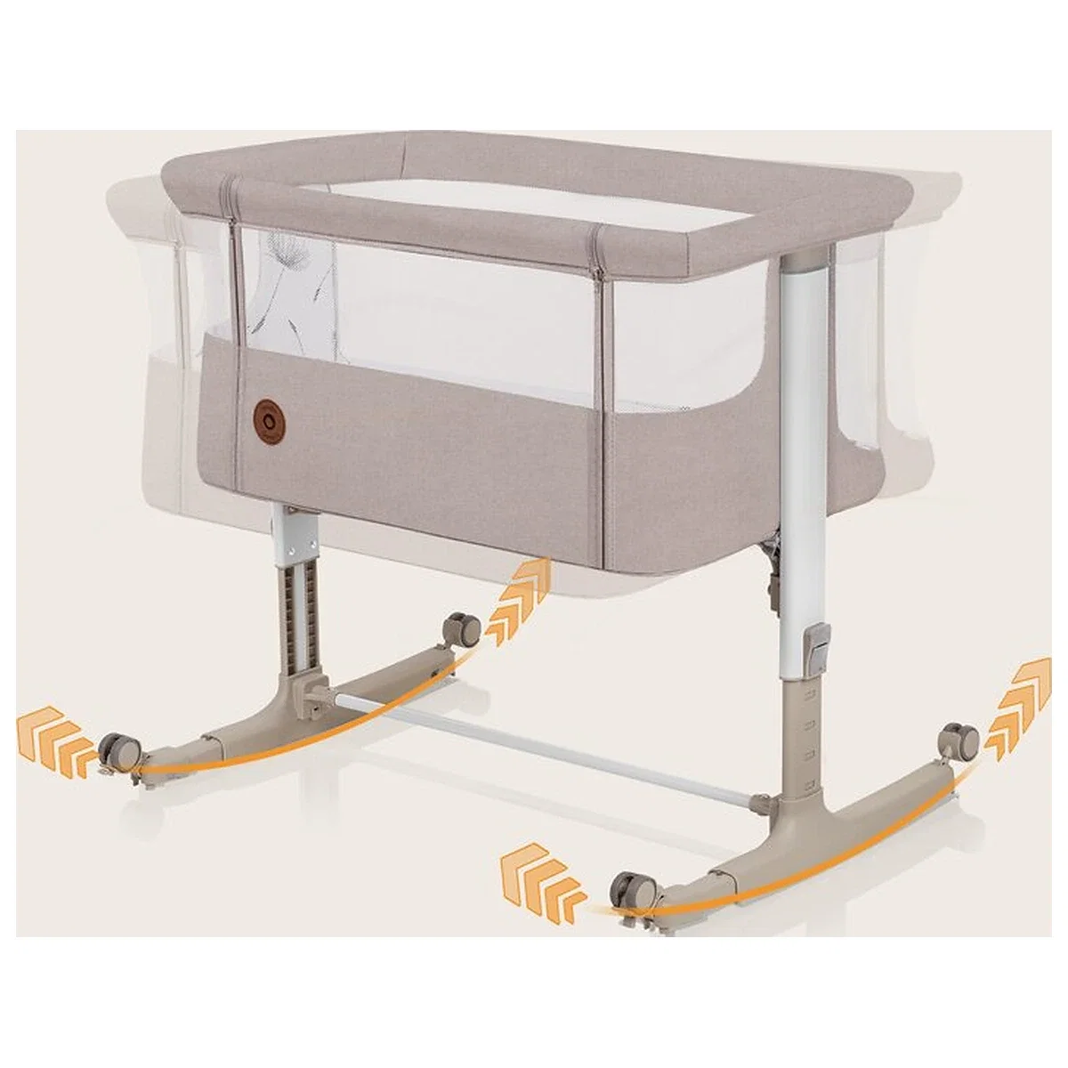Patut co-sleeper, Lionelo, Aurora, 3 in 1, Cu leganare si setare unghiulara, Cu saltea, 0 luni+ Bej [20]