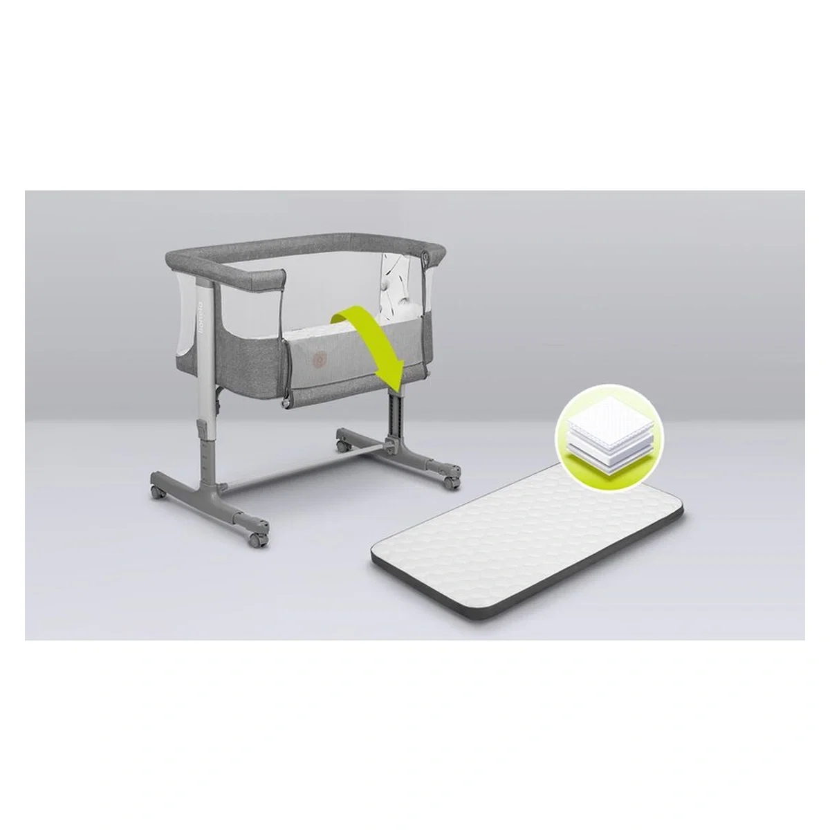 Patut co-sleeper, Lionelo, Aurora, 3 in 1, functie leganare, Include saltea si geanta transport, 5 pozitii pe inaltime, [24]