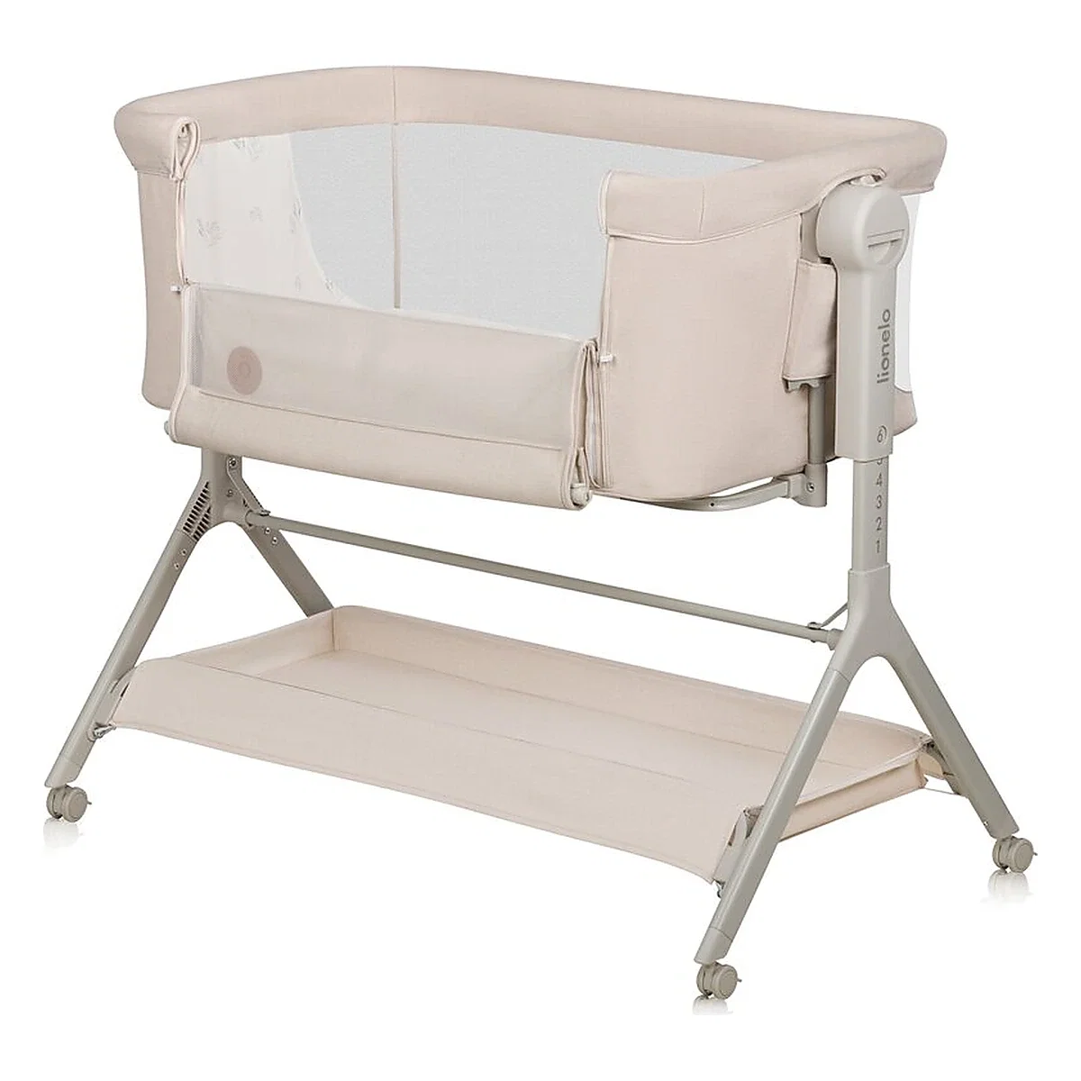 Patut co-sleeper, Lionelo, Leonie Plus, Pliabil, Cu sistem de leganare, Bej 0 luni+ [5]