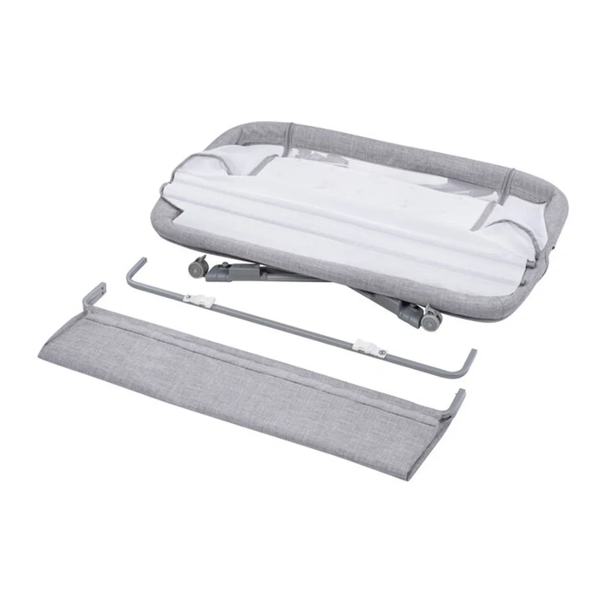 Patut co-sleeper Luna, 2 in 1, Cu laterala culisanta, Cu roti, Gri deschis Lionelo 24 luni [19]
