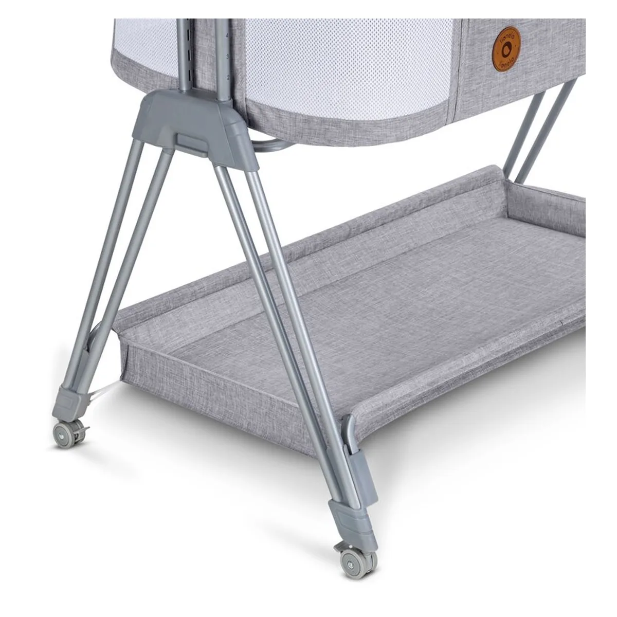 Patut co-sleeper Luna, 2 in 1, Cu laterala culisanta, Cu roti, Gri deschis Lionelo 24 luni [18]