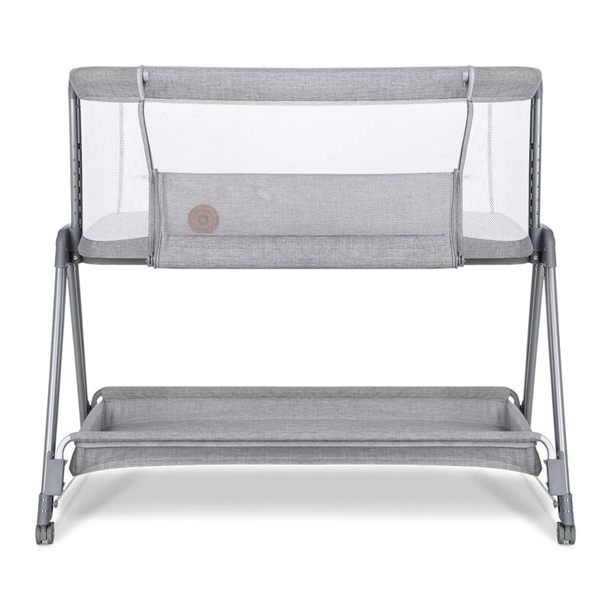 Patut co-sleeper Luna, 2 in 1, Cu laterala culisanta, Cu roti, Gri deschis Lionelo 24 luni [6]