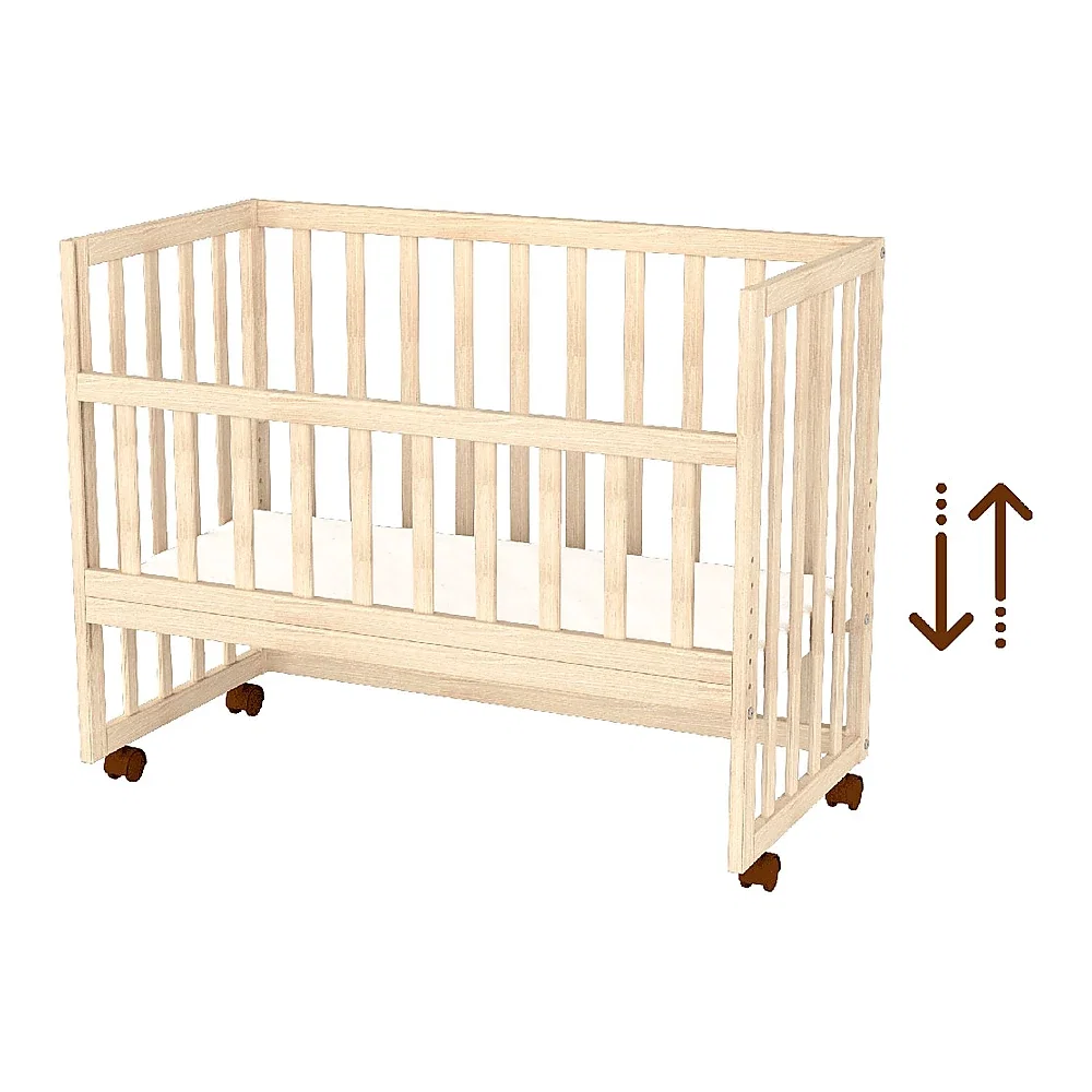 Patut copii din lemn co-sleeper Eva 94x46 cm natur Hubners [3]