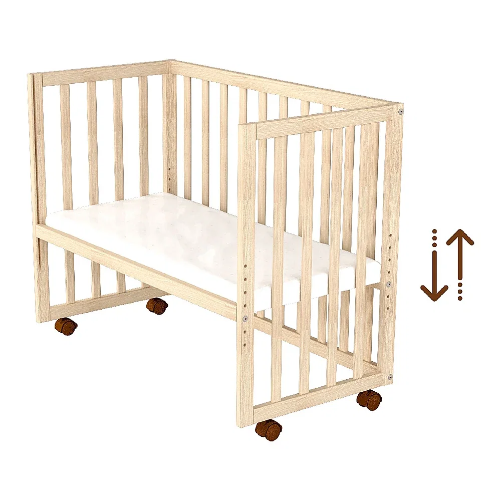 Patut copii din lemn co-sleeper Eva 94x46 cm natur Hubners [6]