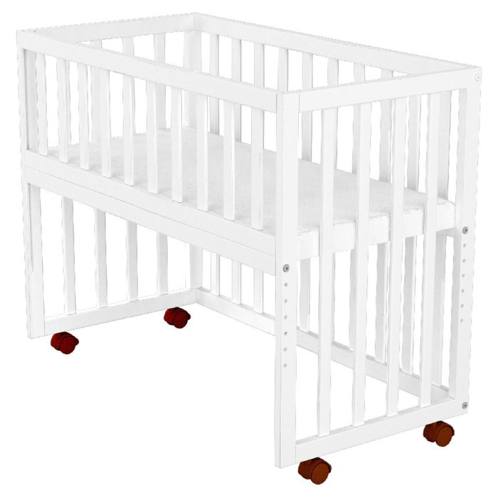 Patut copii din lemn co-sleeper Matei 94x46 cm alb Hubners [2]