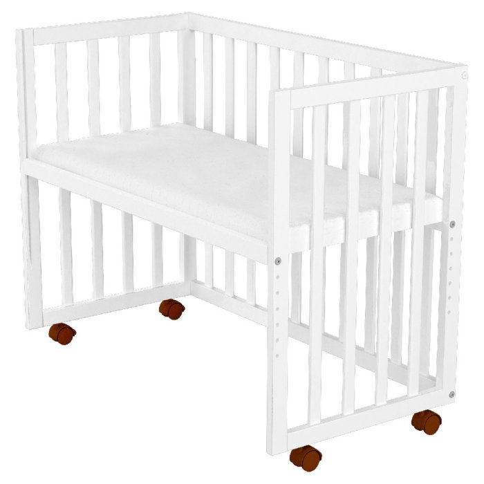 Patut copii din lemn co-sleeper Matei 94x46 cm alb Hubners [5]