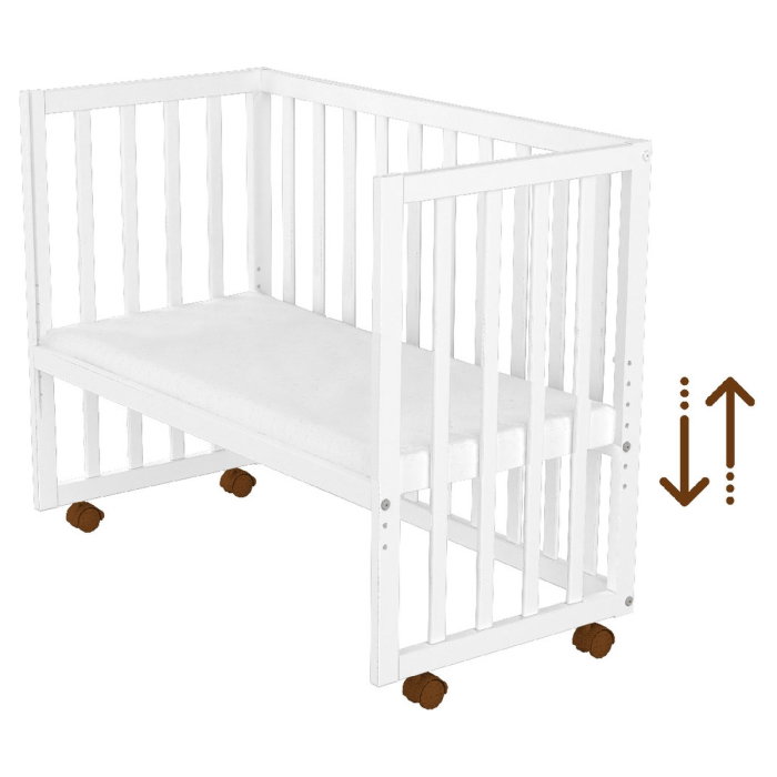 Patut copii din lemn co-sleeper Matei 94x46 cm alb Hubners [6]