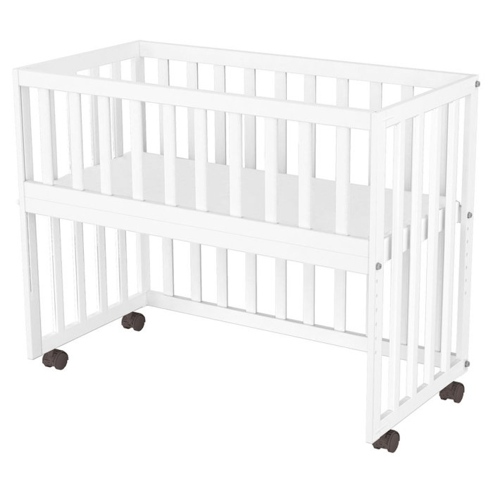 Patut copii din lemn co-sleeper Matei 94x46 cm alb Hubners [1]