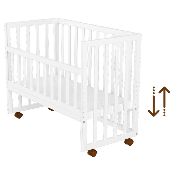 Patut copii din lemn co-sleeper Matei 94x46 cm alb Hubners [4]