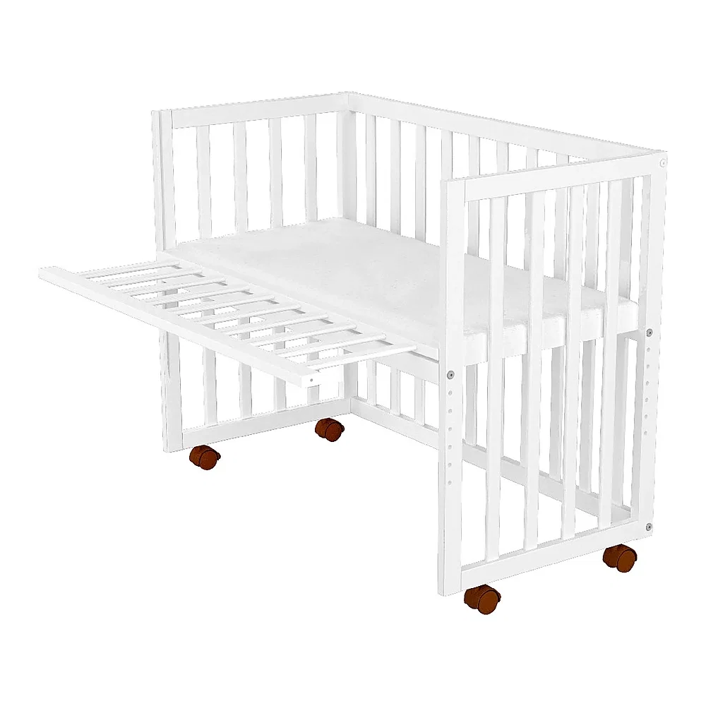 Patut copii din lemn co-sleeper Matei 94x46 cm alb Hubners [3]