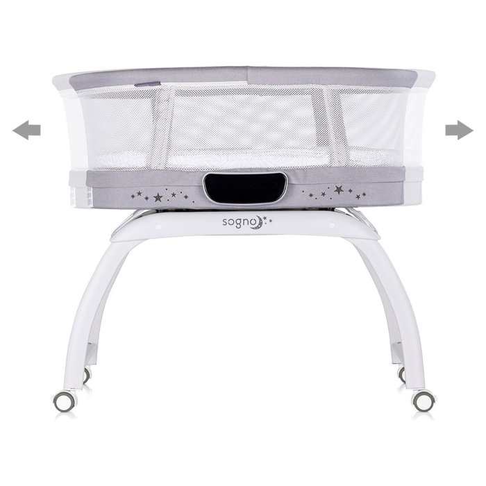 Patut cu leganare si cantar integrat Chipolino Sogno 2 in 1, Grey 6 luni [3]