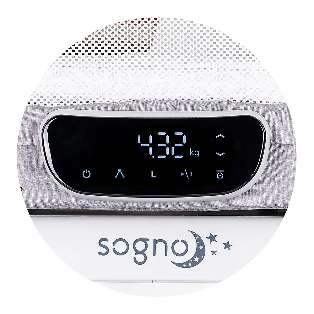 Patut cu leganare si cantar integrat Chipolino Sogno 2 in 1, Grey 6 luni [9]