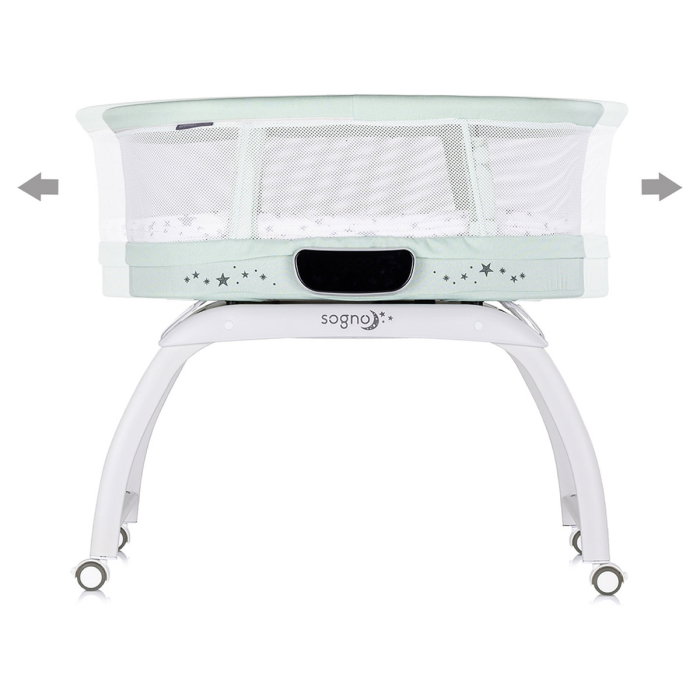Patut cu leganare si cantar integrat Chipolino Sogno 2 in 1, Pastel green 6 luni [3]