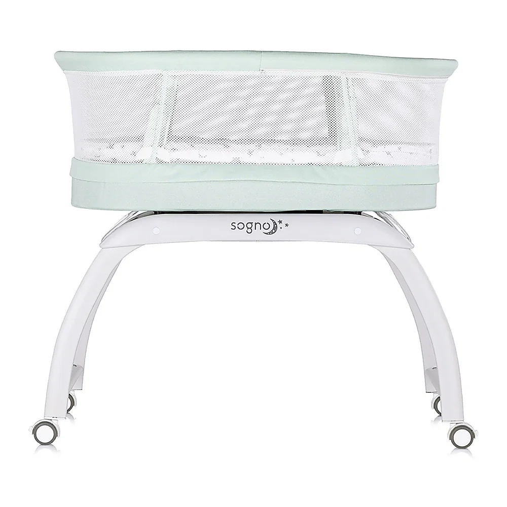 Patut cu leganare si cantar integrat Chipolino Sogno 2 in 1, Pastel green 6 luni [4]