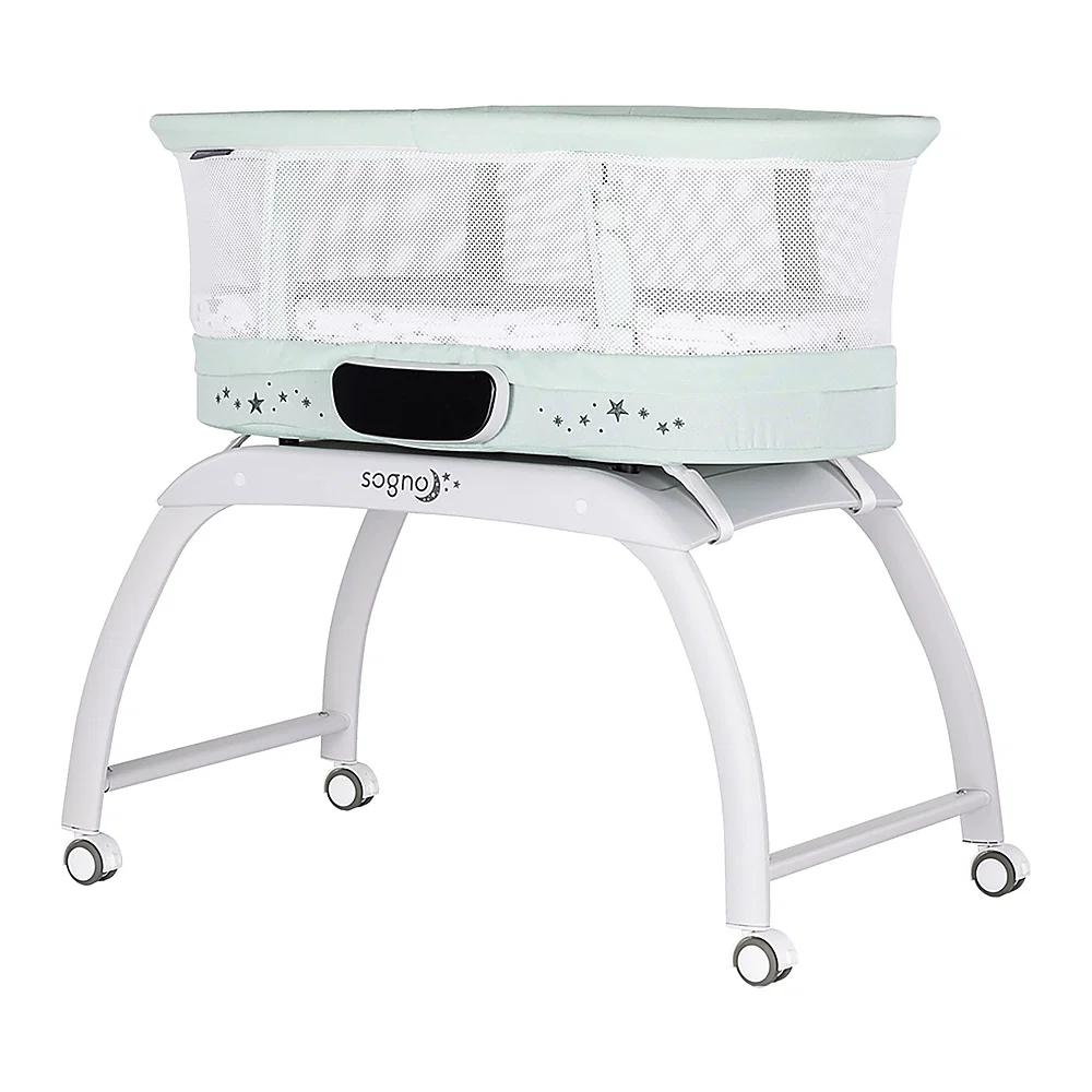 Patut cu leganare si cantar integrat Chipolino Sogno 2 in 1, Pastel green 6 luni [1]