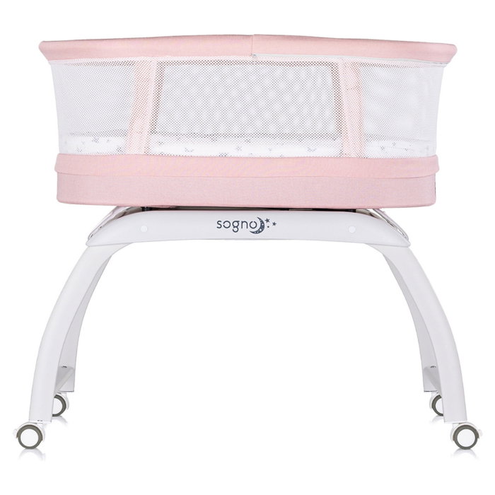 Patut cu leganare si cantar integrat Chipolino Sogno 2 in 1, Pink 6 luni [4]