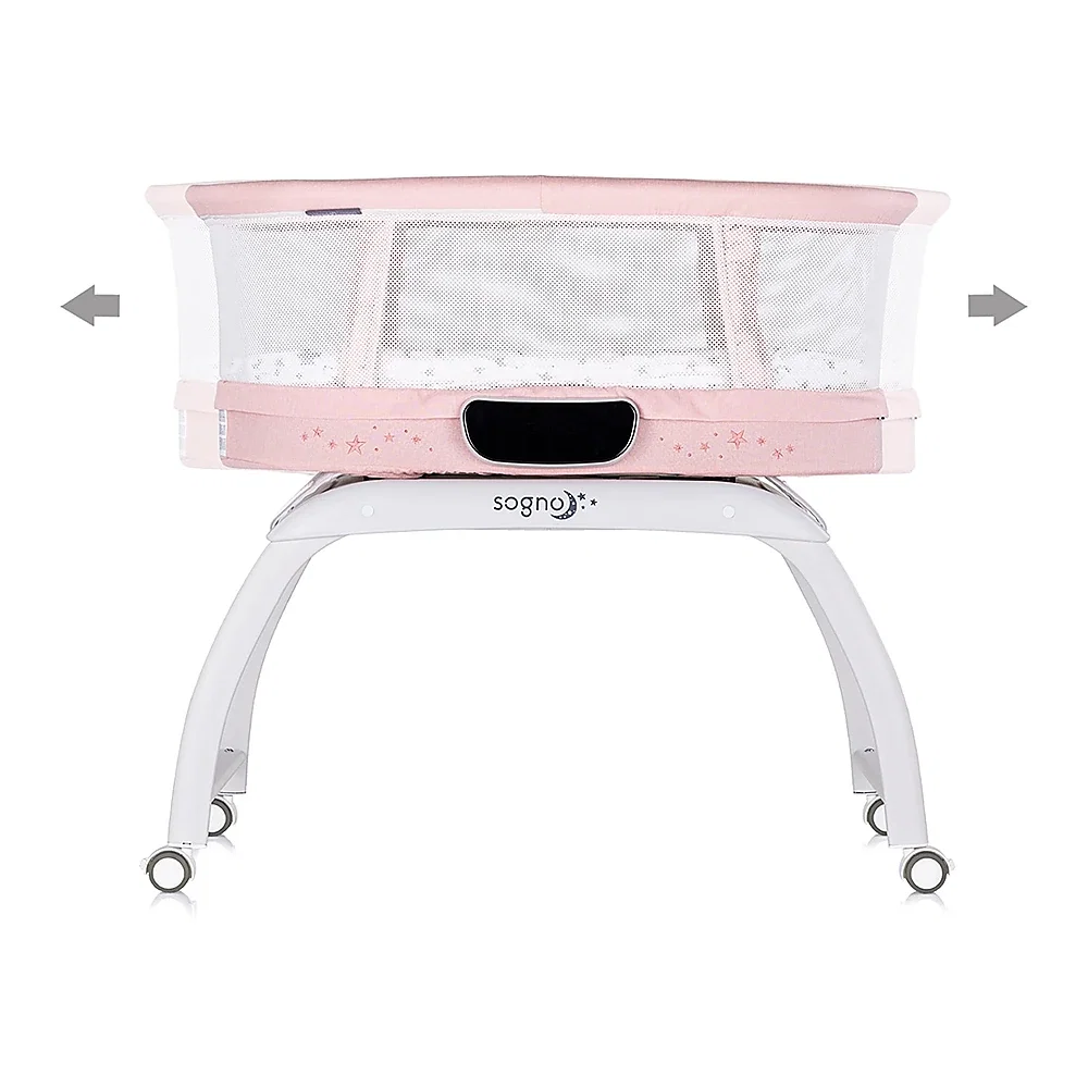 Patut cu leganare si cantar integrat Chipolino Sogno 2 in 1, Pink 6 luni [3]