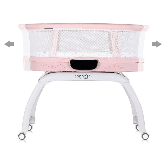 Patut cu leganare si cantar integrat Chipolino Sogno 2 in 1, Pink 6 luni [3]