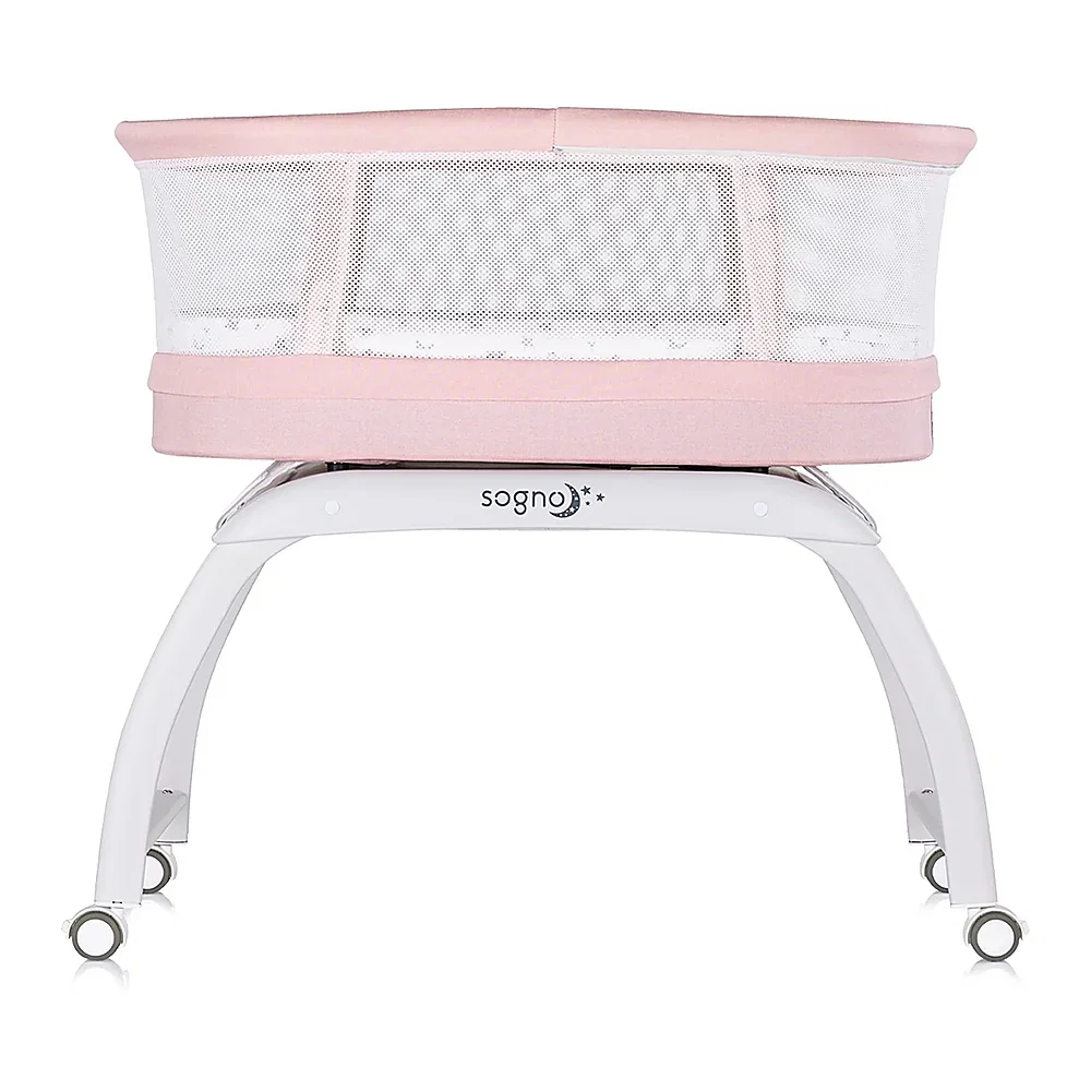 Patut cu leganare si cantar integrat Chipolino Sogno 2 in 1, Pink 6 luni [4]