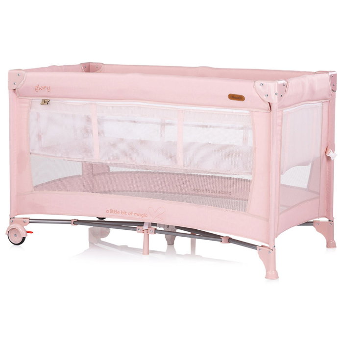 Patut pliabil Chipolino Glory cu laterala culisanta pink marshmallow 0 luni [3]