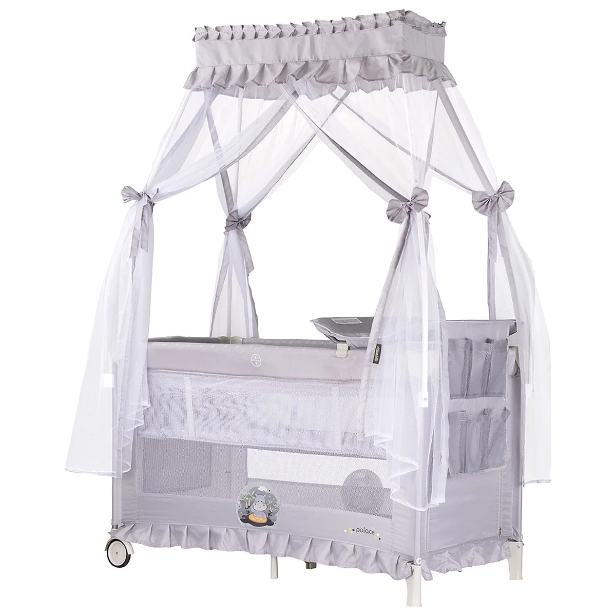 Patut pliabil Chipolino Palace Hippo, Grey 0 luni [1]