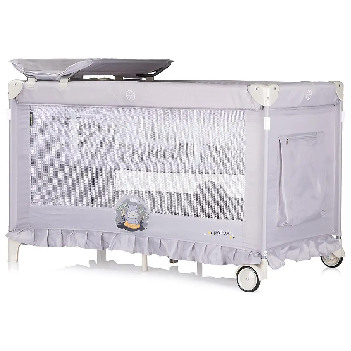 Patut pliabil Chipolino Palace Hippo, Grey 0 luni [4]