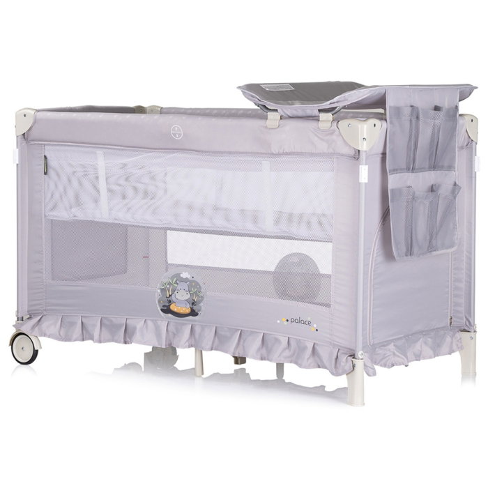 Patut pliabil Chipolino Palace Hippo, Grey 0 luni [3]