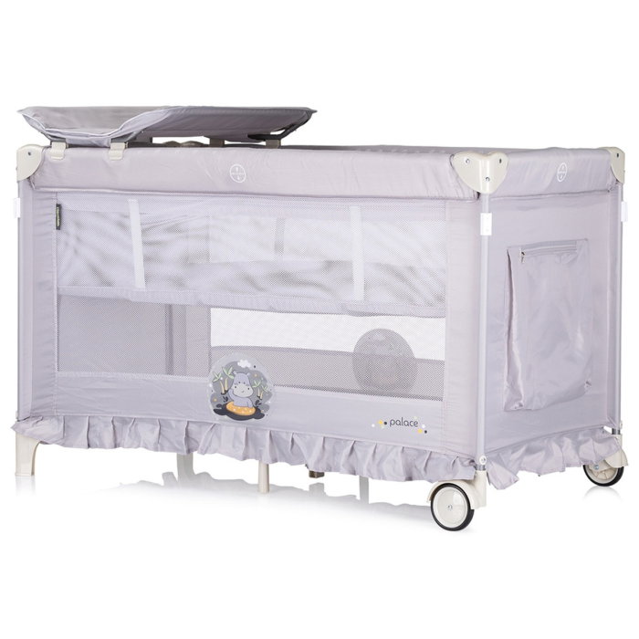 Patut pliabil Chipolino Palace Hippo, Grey 0 luni [4]