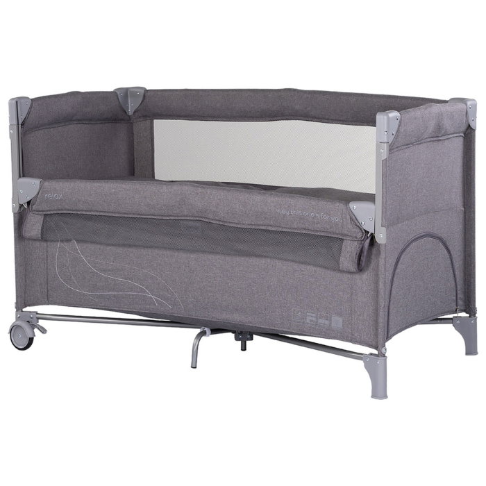 Patut pliabil Chipolino Relax charcoal linen cu laterala culisanta [1]