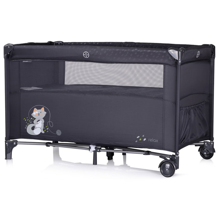 Patut pliabil Chipolino Relax cu laterala culisanta - Anthracite [3]