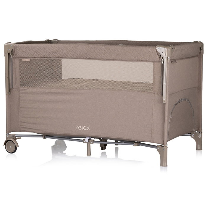 Patut pliabil Chipolino Relax tiramisu linen cu laterala culisanta 0 luni [2]