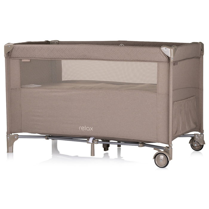 Patut pliabil Chipolino Relax tiramisu linen cu laterala culisanta 0 luni [3]