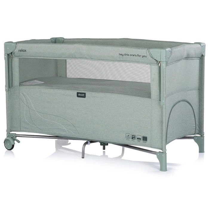 Patut pliabil Chipolino Relax matcha linen cu laterala culisanta [2]