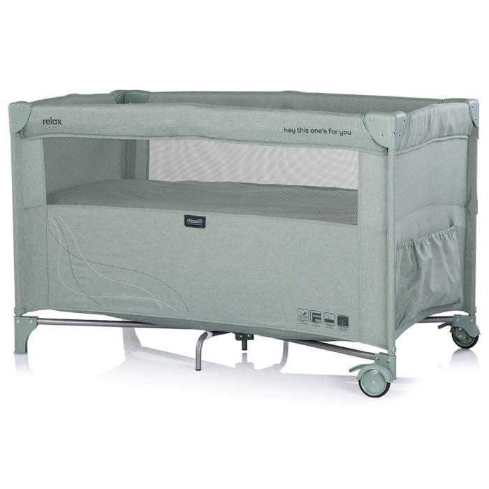 Patut pliabil Chipolino Relax matcha linen cu laterala culisanta [3]