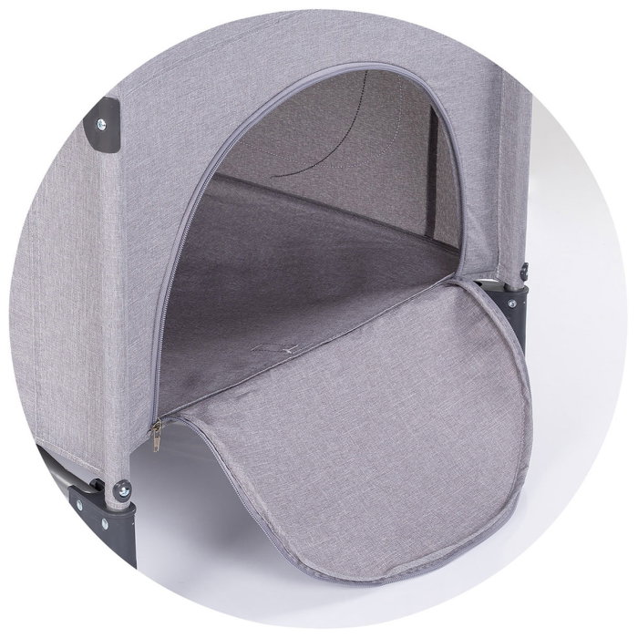 Patut pliabil Chipolino Relax platinum linen cu laterala culisanta [7]