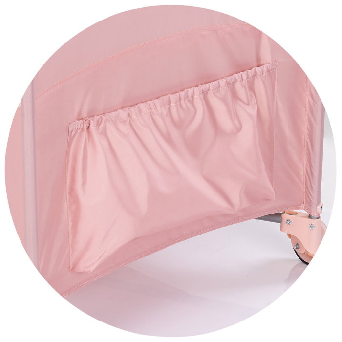 Patut pliabil Chipolino Relax Tiger, laterala culisanta pentru side-sleeping, geanta transport, pana la 15 kg, Powder pink - Roz [5]