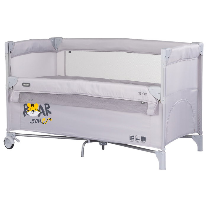 Patut pliabil Chipolino Relax Tiger platinum cu laterala culisanta [1]
