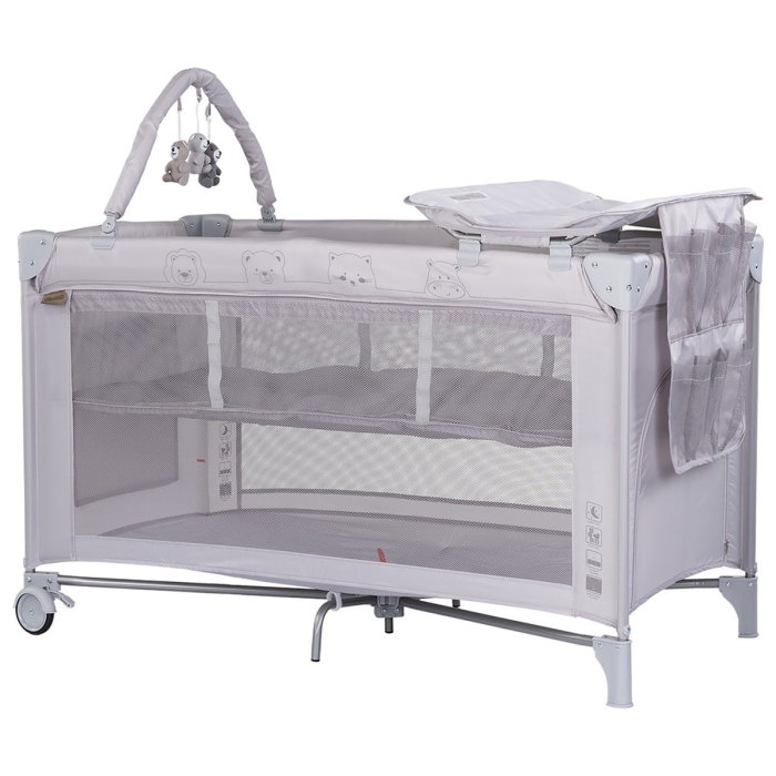 Patut pliabil cu saltea de infasat Chipolino Luna platinum [1]