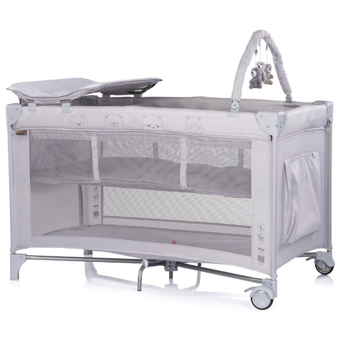 Patut pliabil cu saltea de infasat Chipolino Luna platinum [2]