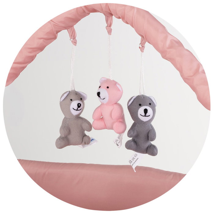 Patut pliabil cu saltea de infasat Chipolino Luna powder pink [3]