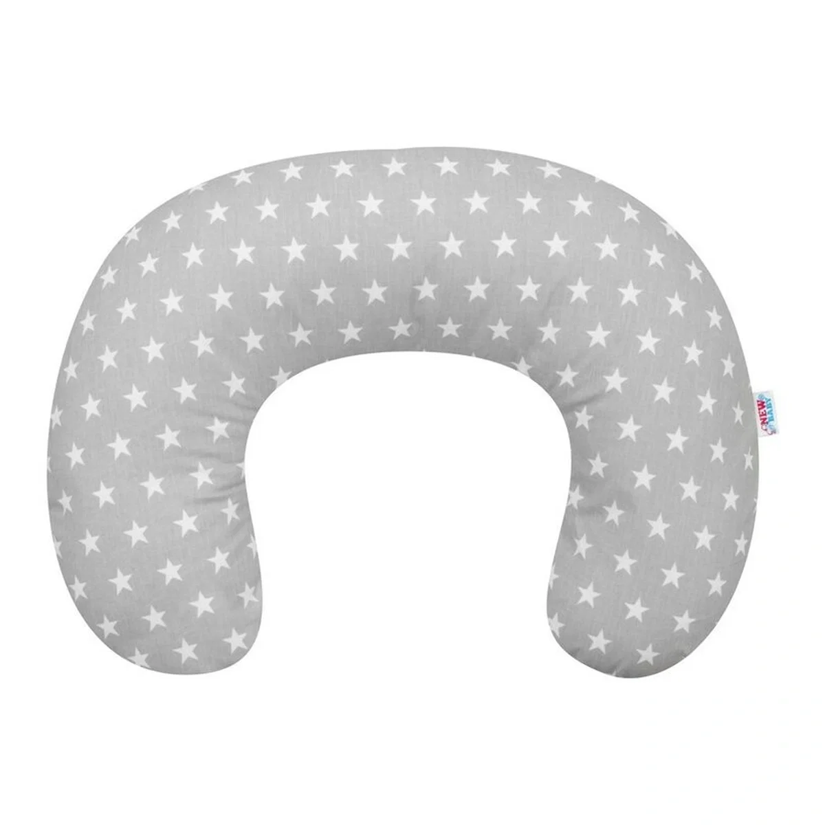 Perna alaptare, New Baby, Diametru 16 cm, Bumbac antialergic, Husa detasabila, Stars Grey [1]