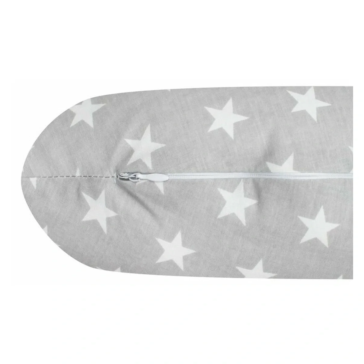Perna alaptare, New Baby, Diametru 16 cm, Bumbac antialergic, Husa detasabila, Stars Grey [3]