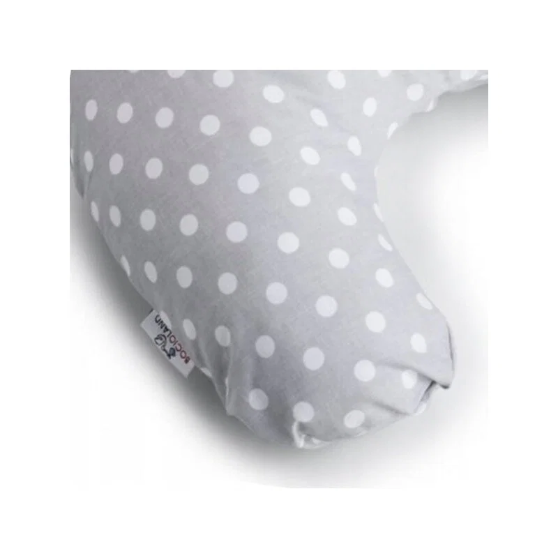 Perna pentru alaptat, Bocioland, Gray Pea, Cu husa detasabila, Din bumbac, 50x18 cm, Gri [2]