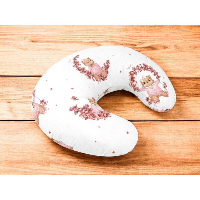 Perna pentru alaptat, MimiNu, bumbac certificat, Cu husa detasabila, Cu fermoar securizat, Circumferinta 155 cm, Betty [2]