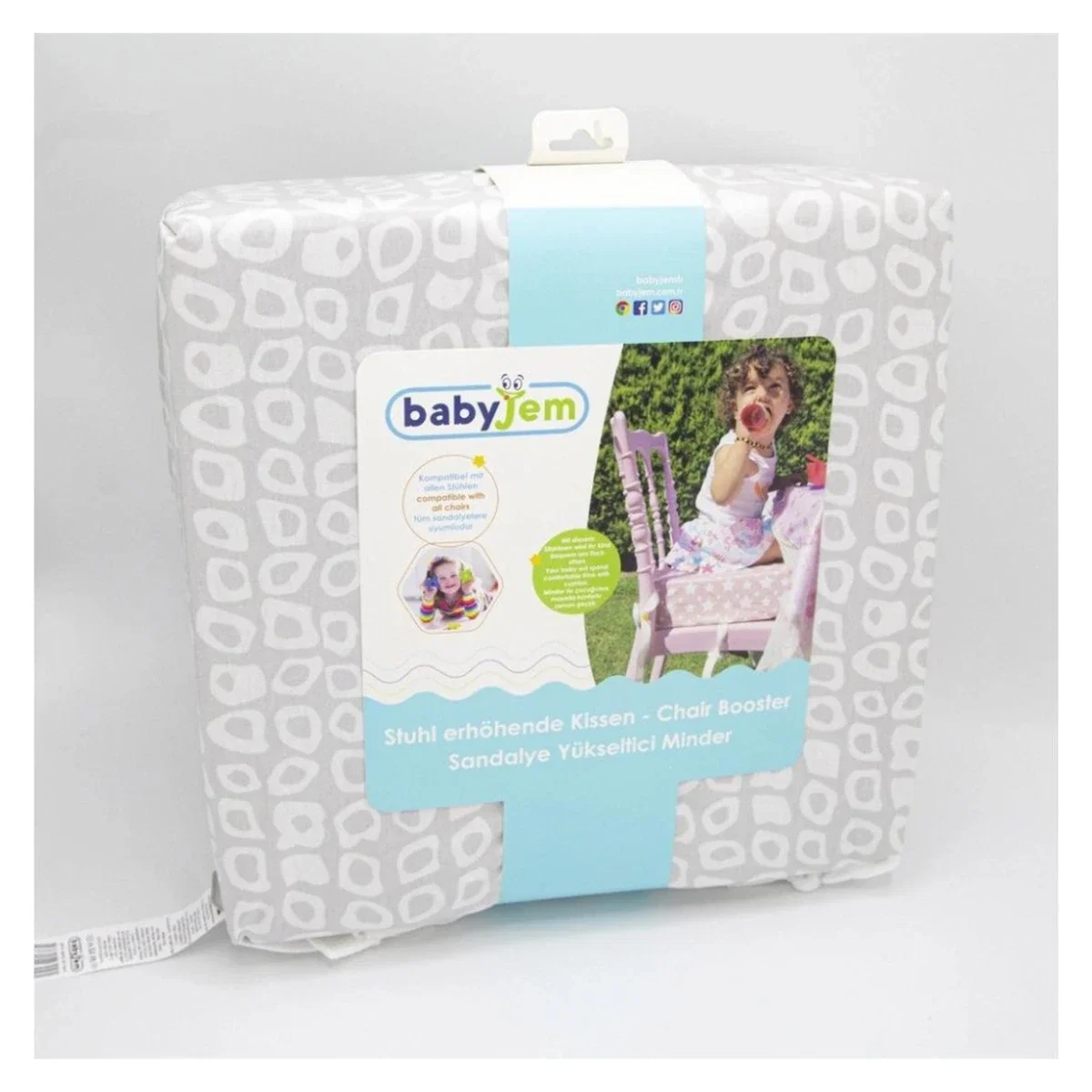 Pernuta inaltator 32x32 cm pentru scaun de masa, Gri BabyJem 6luni+ [2]