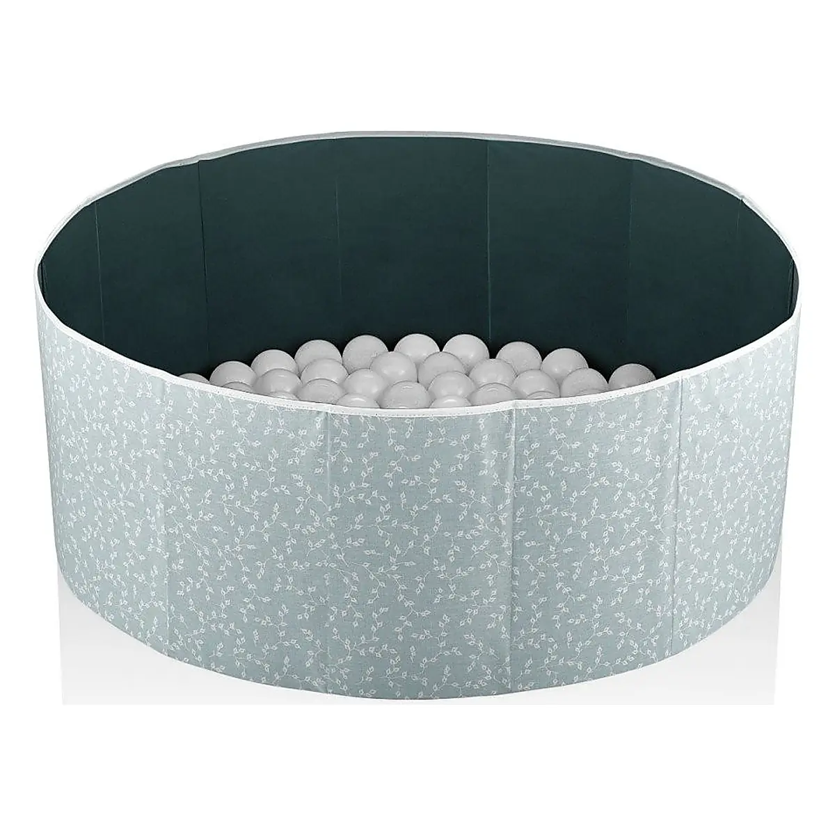 Piscina uscata cu bile, BabyJem, 30x83 cm, 100 bile albe 6 luni+ [2]