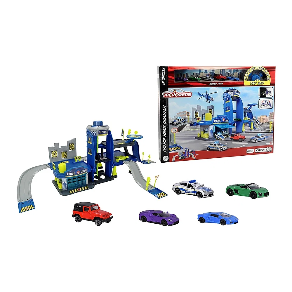 Pista de masini Majorette Creatix Police cu 5 masinute 3 ani + [1]