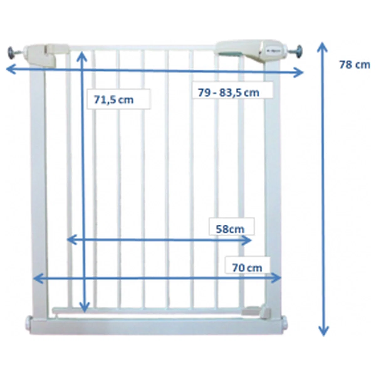 Poarta de siguranta din metal 79-83.5 cm R-Sport S0 - Alb [3]