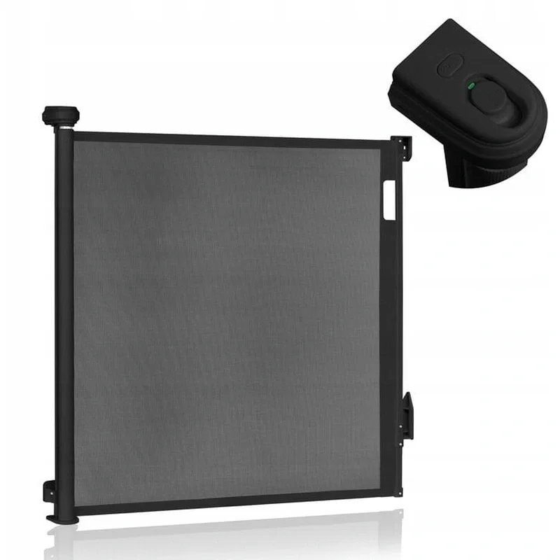 Poarta de siguranta, Lionelo, Thea, Cu suruburi, Textila, Retractabila, 80x140 cm, Negru [20]